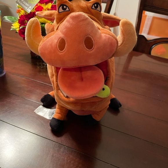 Disney Orange and Black Pumbaa Plush Toy - Picture 3 of 11